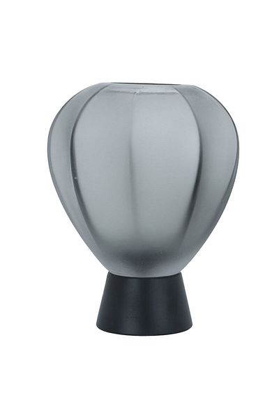 Alsaif Gallery Glass Candle Holder Alsaif Gallery, 15.5×15.5×20 cm, with Wooden Base - Gray
