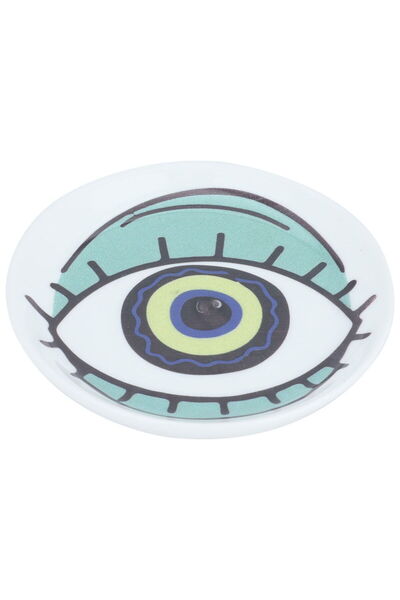 Alsaif Gallery Porcelain Serving Plate Alsaif Gallery, 10 cm, Eye Pattern - W...