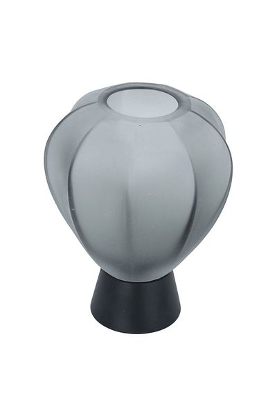 Alsaif Gallery Glass Candle Holder Alsaif Gallery, 15.5×15.5×20 cm, with Wooden Base - Gray