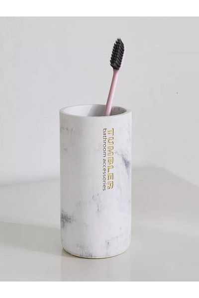 Five Simply Smart Marble Effect Tooth Brush Holder Tumbler