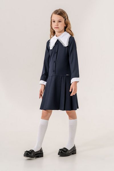 GİYİCEM TEKSTİL Girl's Shirt Collar Dress 6801