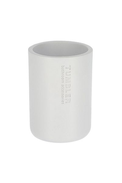 Tendance Loudis High Quality Durable Round Polyresin Bathroom Tumbler Matte White 350ml