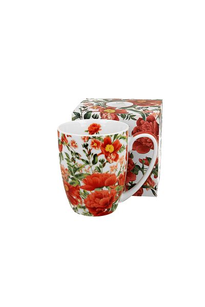 GiftExpress Felicity red flower porcelain mug 360ml