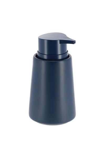 Tendance Elegant and Unique Design Stoneware Round Soap Dispenser Navy Blue 420ml
