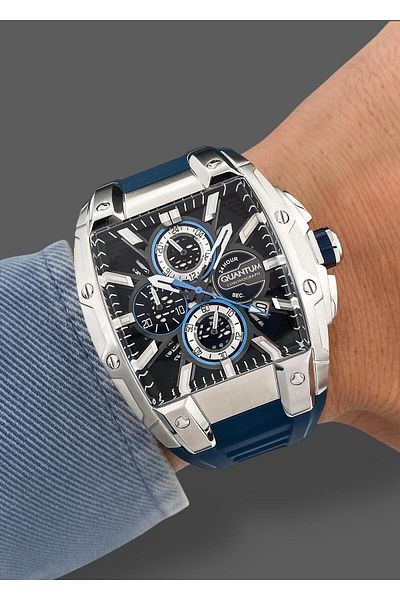 Quantum Original Functions Active 10 Atm Waterproof Silicone Band Square Men's Wristwatch