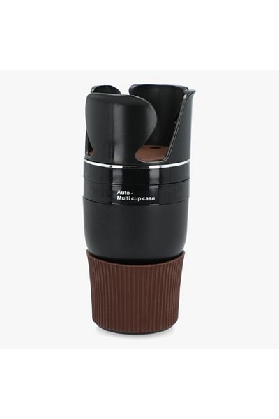 AUTOSMART High-Quality and Durable Auto Multi-Cup Holder Black and Brown