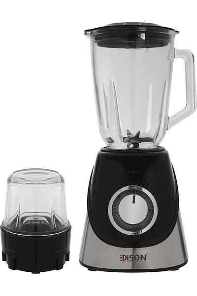 Edison Electric Blender, 1.5 Liter, 400 Watt, Two Speeds, Grinder - Black