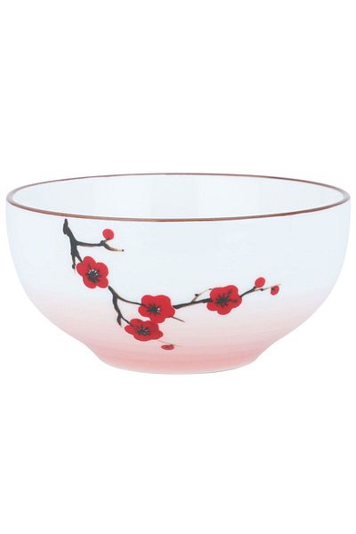 Alsaif Gallery Bowls Porcelain Alsaif Gallery, 4.5 Inch, Flower Pattern - White
