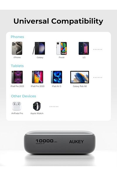 AUKEY PB-Y55 Spark Mini 20W PD 10،000mAh Compact, Fast Charging