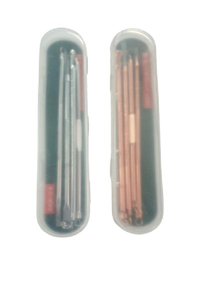 Generic 2طقم أدوات إزالة الرؤوس السوداء والبثور باحترافية من 4 قطع فضي / ذهبي