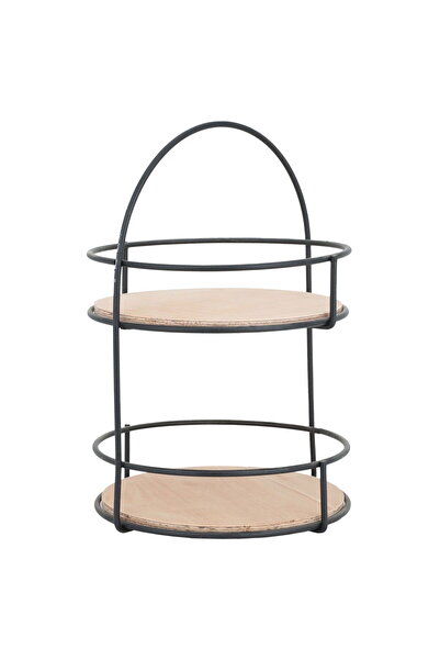 Alsaif Gallery Wooden Serving Stand - Alsaif Gallery, 21.5×21.5×32 cm, Two-ti...