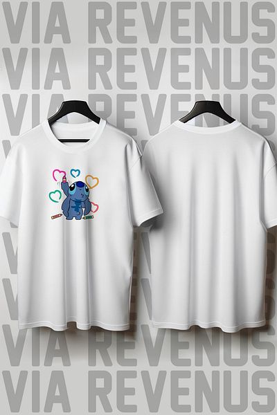 Vordevia Tricou unisex cu decolteu rotund imprimat