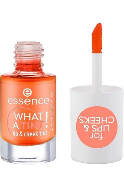 Essence What-A-Tint Lip & Cheek Stain, No. 03, Peachy Vibes, Long-lasting, Instant Result, Natural,