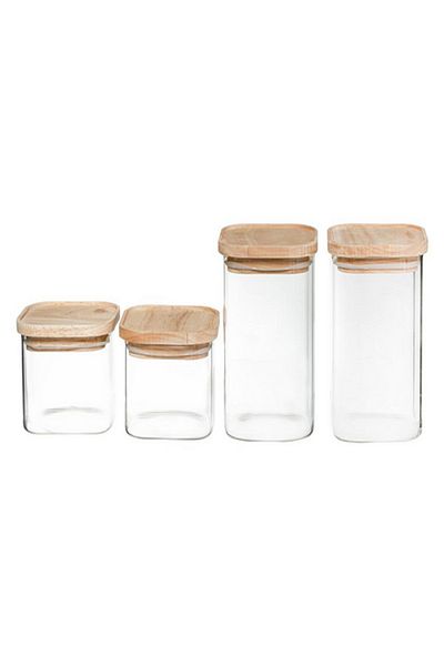 Five Simply Smart 4-Piece Hermet Stackable Glass Jar Set