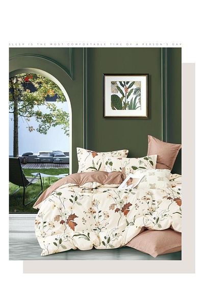 CHIRASO CHIRASO Linen, SUMMER Satin Cotton Fabric, Fitted Sheet 220x240 and Elastic 180x200, 4 Pillowcases