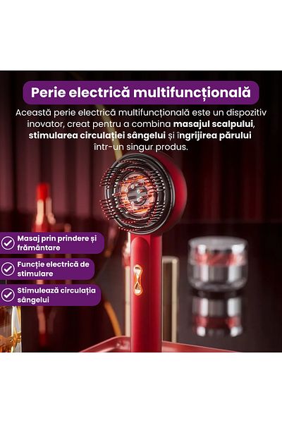 JUSTNET Electric Scalp Massage Brush, ®, Red And Blue Light 660nm, Oil And Treatment Applicator