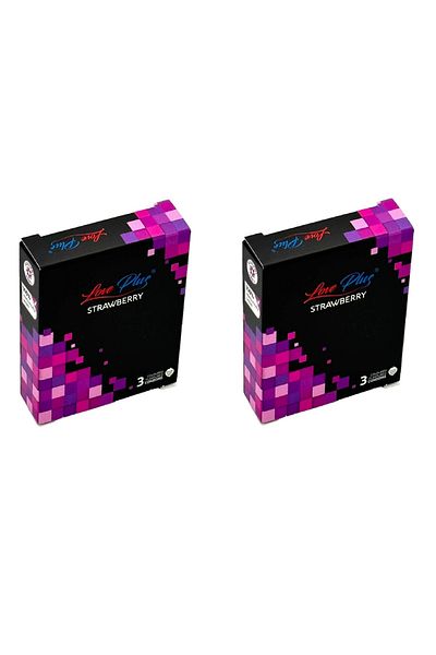 LOVE PLUS Pack of 6 Condoms, Strawberry