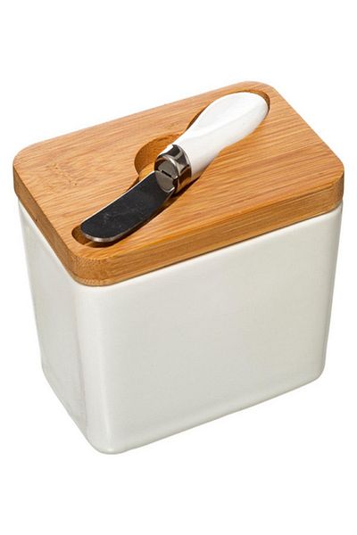 Five Simply Smart Ceramic Butter Dish with Knife