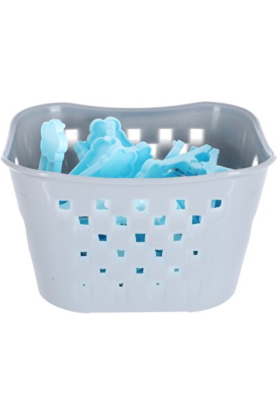 Generic Al Saif Gallery Plastic Clip Basket, 18 Clips, 14 X 10 X 8 Cm - Light...