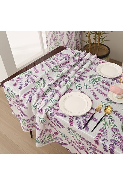 OBRO Fată de Masă Bucatarie, Living, Lavandă – Model Floral Elegant, Textil S...