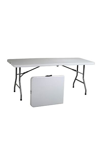 rexa Folding Table 180 x 76 x 74 cm, White, with HDPE Case, Foldable, Firm, Garden