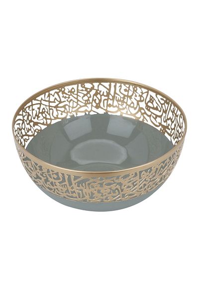 Alsaif Gallery Stainless Steel Bowl Al Saif Gallery, 24×24×11 cm, Circular - Gray