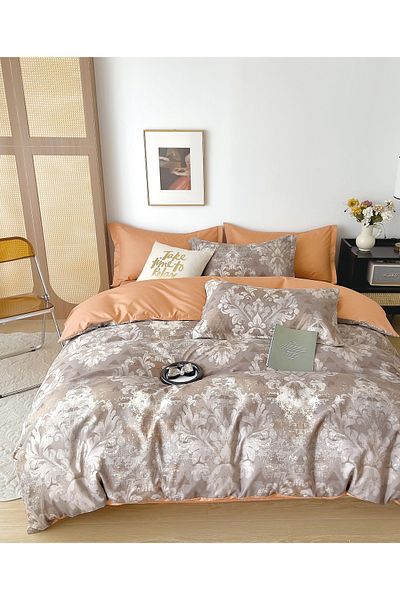 CHIRASO CHIRASO Linen, SUMMER Satin Cotton Fabric, Fitted Sheet 220x240 and Elastic 180x200, 4 Pillowcases
