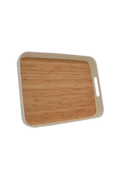 Alsaif Gallery Serving Tray Wood Alsaif Gallery, 16 Inch, Rectangular with Handles - Wooden