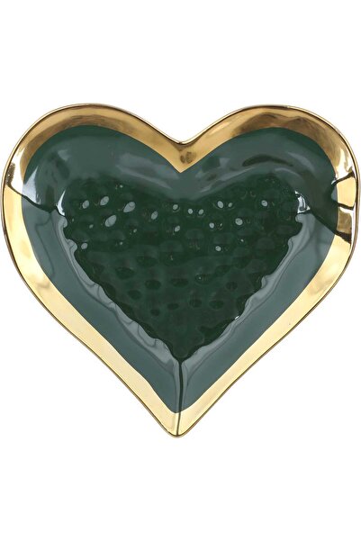 Alsaif Gallery Saif Gallery Porcelain Dessert Platter, 14.25", Gold, Rectangu...