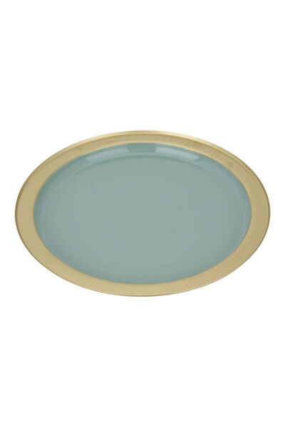 Generic طبق تقديم حلويات من الفولاذ من معرض السيف، 27.5 × 27.5 × 2 سم - أخضر ...