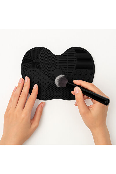 OBRO Makeup brush cleaning palette – multi-ribbed silicone, anti-slip suction...