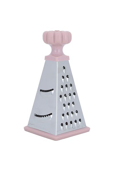 Alsaif Gallery Steel Grater Alsaif Gallery, 4 Sides, Pyramid Shape - Small Pink