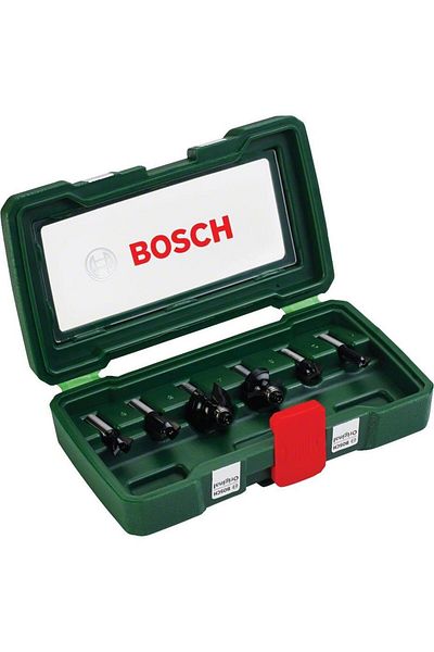 Bosch Set of 6 Bosch profiling cutters, for wood, 8mm shank, plastic packaging
