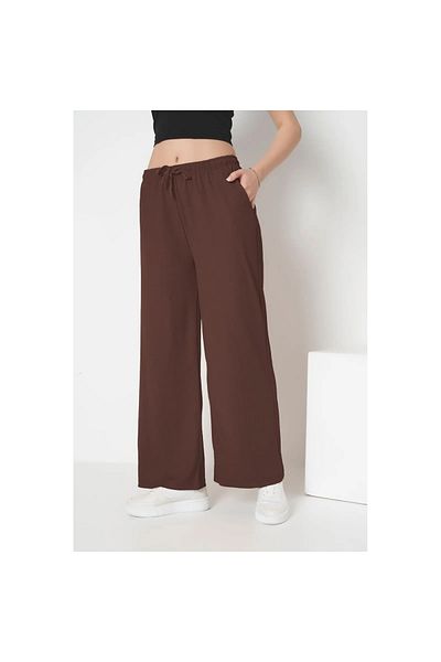 Intisimo Summer Pants, Breathable, Wide, With Pockets, Brown - XL