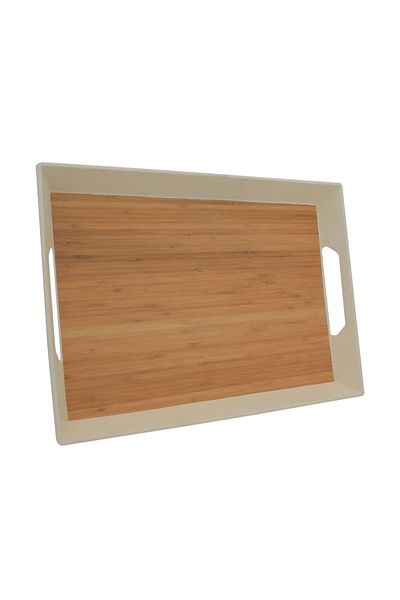 Alsaif Gallery Taferiah Tray for Serving - Al Saif Gallery, 16 Inch, Rectangular - Brown