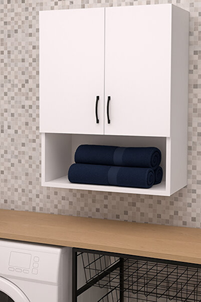 Tasaroma Çok amaçlı, Banyo Duvar Dolabı Çamaşır Makinesi Üst Dolabı, Beyaz