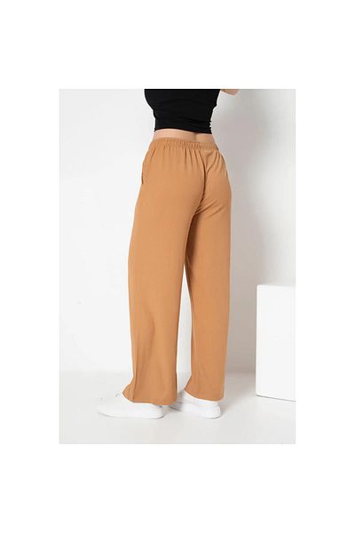 Intisimo Summer Pants, Breathable, Wide, With Pockets, Light Brown - L