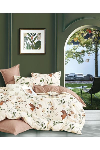 CHIRASO CHIRASO Linen, SUMMER Satin Cotton Fabric, Fitted Sheet 220x240 and Elastic 180x200, 4 Pillowcases