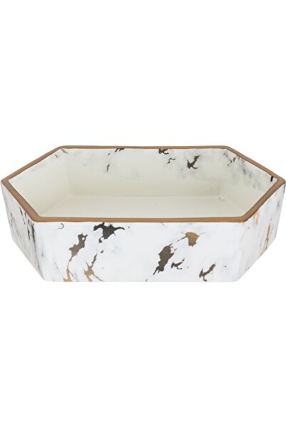Alsaif Gallery Hexagonal Porcelain Dessert Serving Plate, Al Saif Gallery, 26...