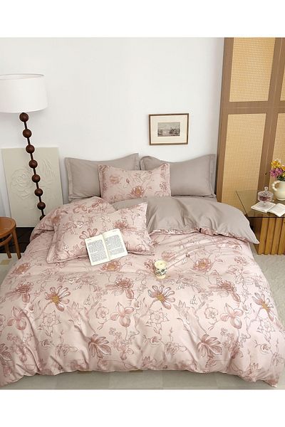 CHIRASO CHIRASO Linen, SUMMER Satin Cotton Fabric, Fitted Sheet 220x240 and Elastic 180x200, 4 Pillowcases