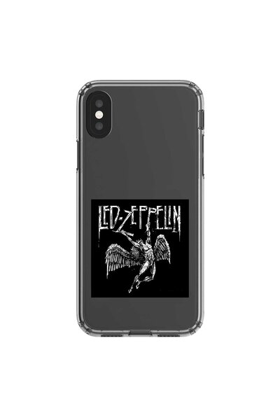 Dali Design حافظة شفافة متوافقة مع هاتف iPhone X مع تصميم Led Zeppelin