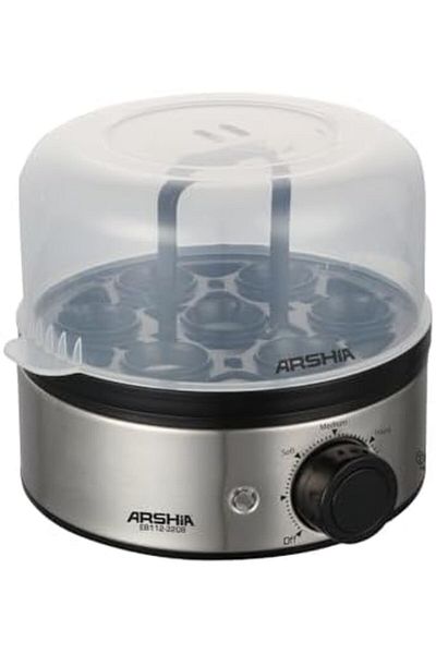 ARSHA Arshia Egg Boiler – 7-Egg Capacity, 400W, Adjustable Hardness Levels, IPCS Precision Cooking