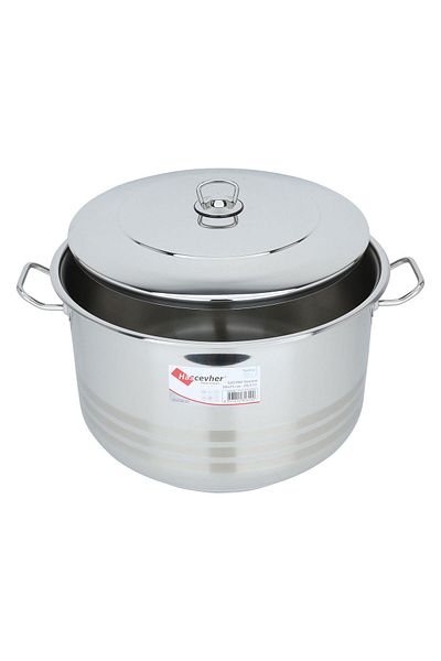 Alsaif Gallery Al Saif Gallery Stainless Steel Pot, 38×25 cm - Silver