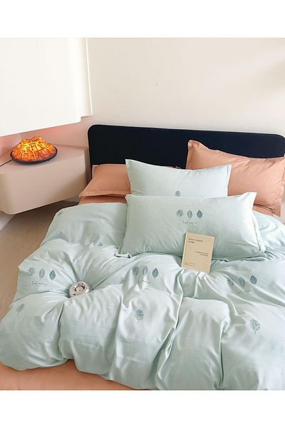 CHIRASO CHIRASO Linen, SUMMER Satin Cotton Fabric, Fitted Sheet 220x240 and Elastic 180x200, 4 Pillowcases