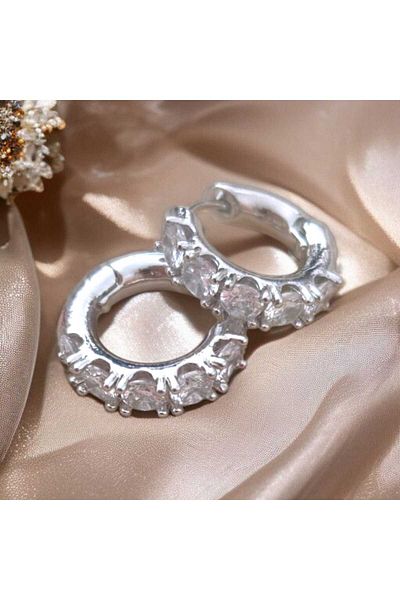 feyza collection 5 أقراط فولاذية VIP على شكل دونات