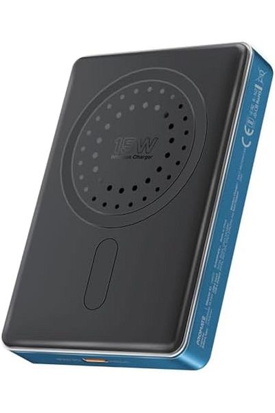 Promate Super Slim 5000mAh Power Bank with 15W MagSafe Charging, 20W USB-C Port, and Safety Protecti