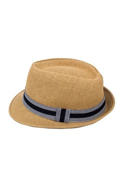 Intisimo Men's Hat, With Band, Straw, Brown