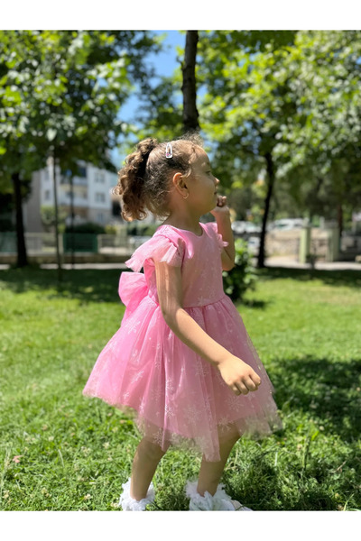 Minizade Рокля с тюл и снежинка Елза за бебе момиче с нулев ръкав и принт...