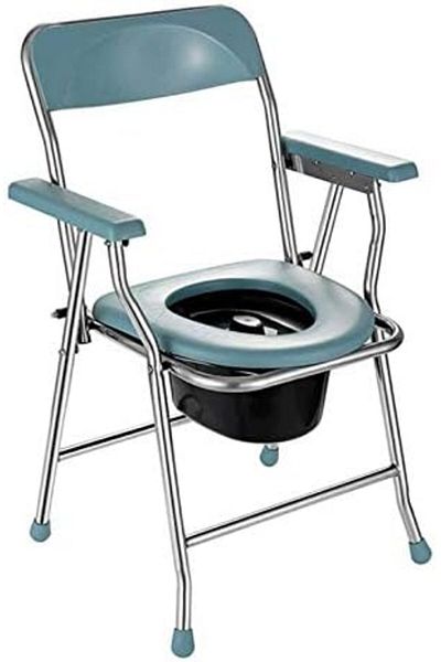 genri Z-Set Portable Camping Toilet Chair with Backrest and Cover for Elderly