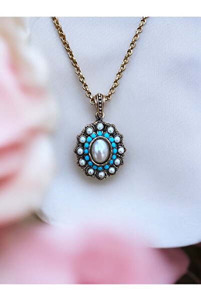 FAYRA ACCESSORIES Oval Taşlı İnci Kolye